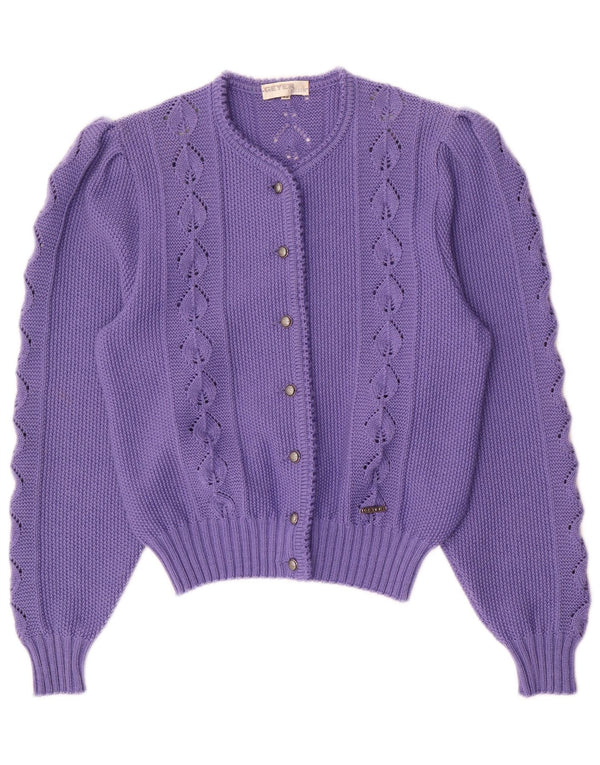 Geyer Dame Cardigan Sweater EU 42 Large Purple New Wool