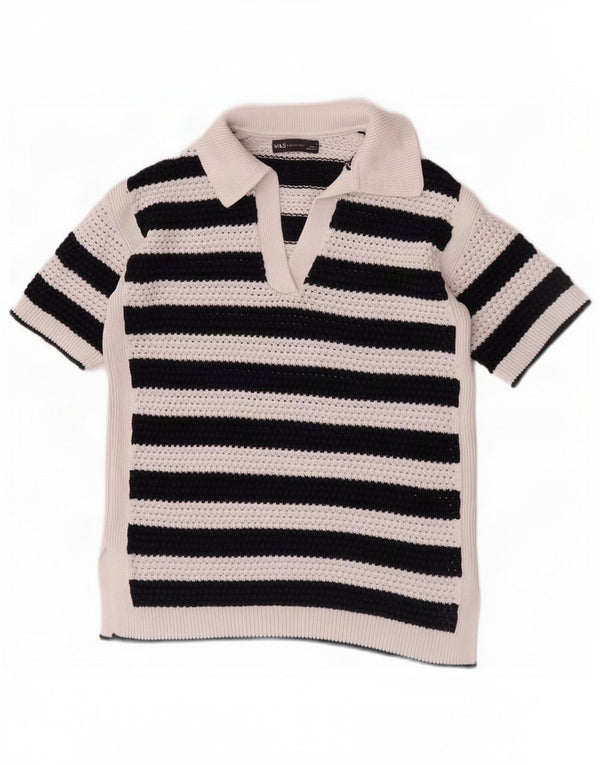 Marks & Spencer Dame Kortærmet Polo Neck sweater UK 10 Small Na