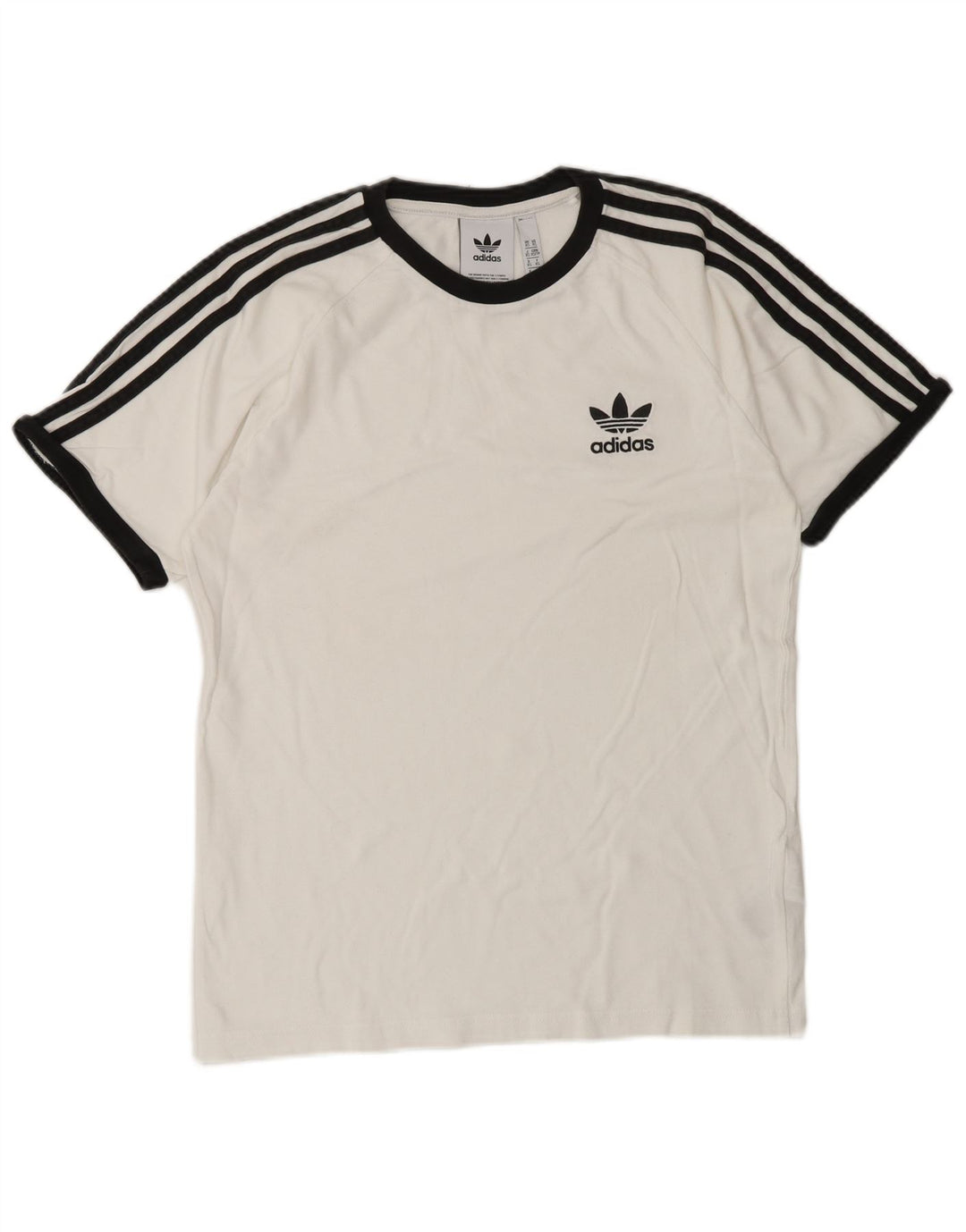 ADIDAS Herre T-Shirt Top XS Hvid Bomuld