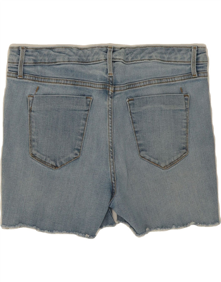 MOSSIMO Womens Power Stretch Distressed Denim Shorts US 10 Large W30  Blue Vintage Mossimo and Second-Hand Mossimo from Messina Hembry 