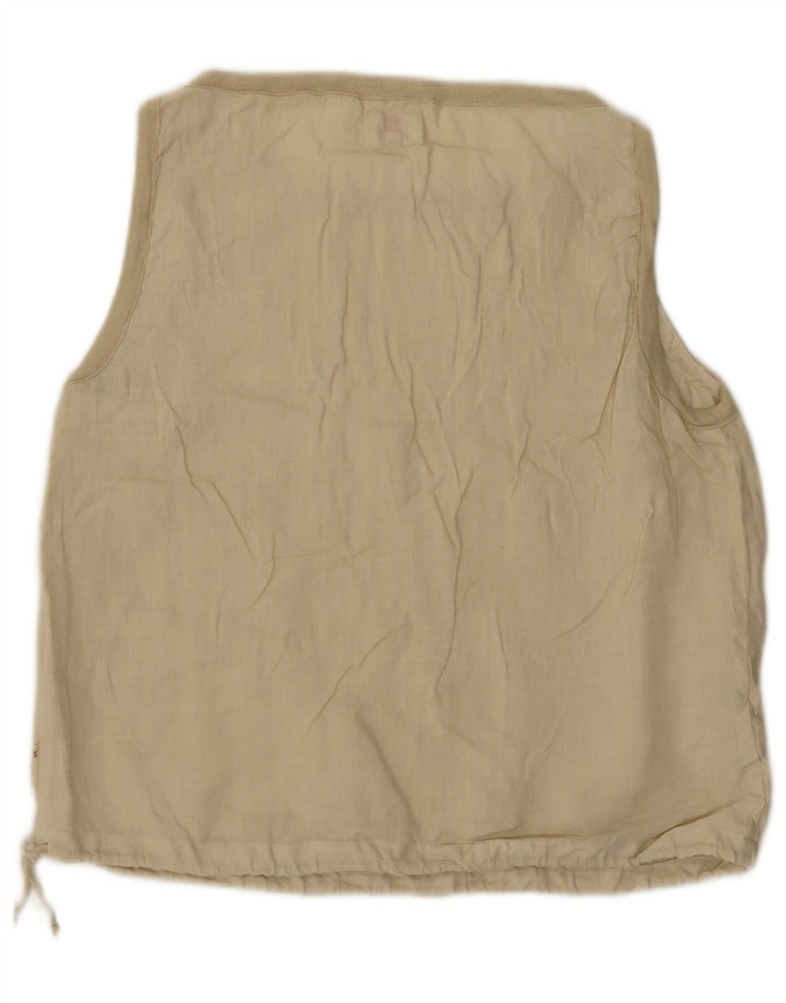 Superga Dame ærmeløs bluse Top IT 48 XL Beige hør