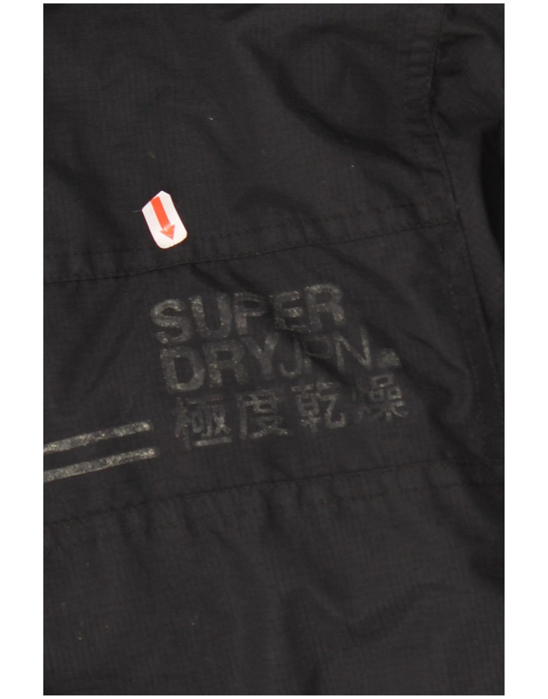 SUPERDRY Herre Windbreaker Jacket UK 40 Large Black Nylon