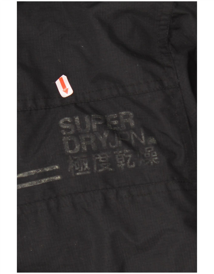 SUPERDRY Herre Windbreaker Jacket UK 40 Large Black Nylon