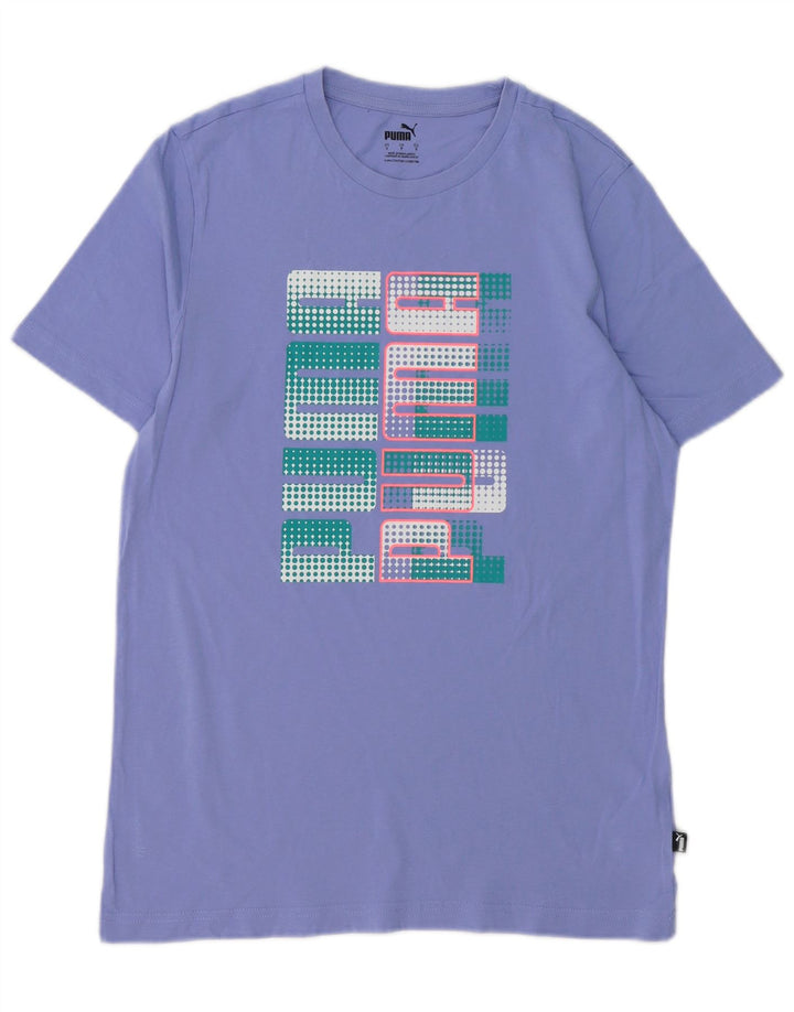 Puma Herre grafisk T-shirt Top Lille lilla bomuld