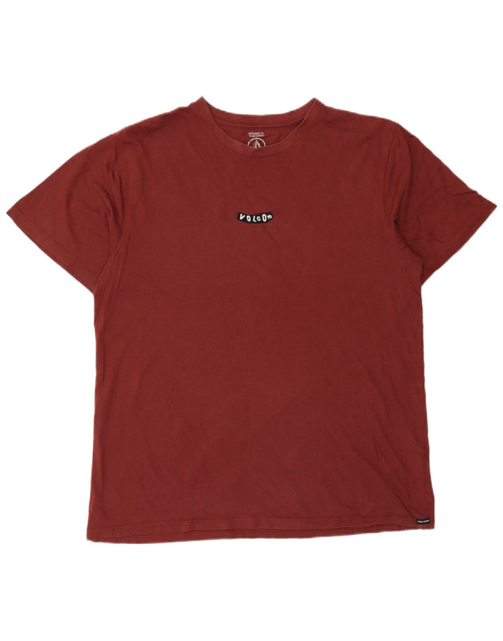 Volcom Herre Modern Fit T-Shirt Top Stor Bourgogne Bomuld