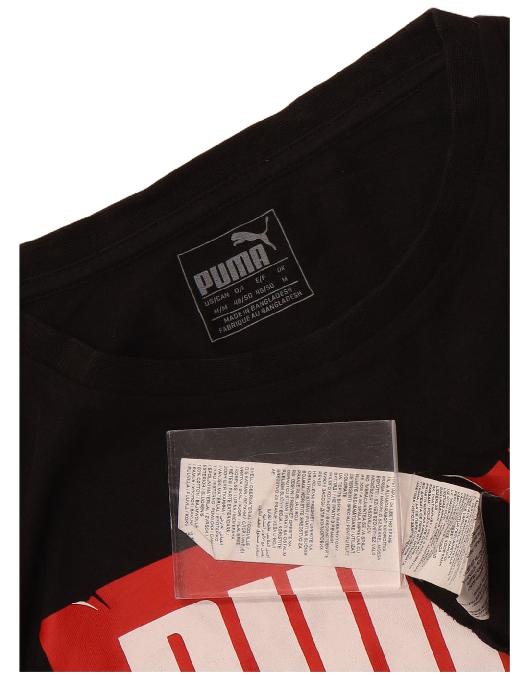 Puma Herre Grafisk T-Shirt Top Medium Sort Bomuld