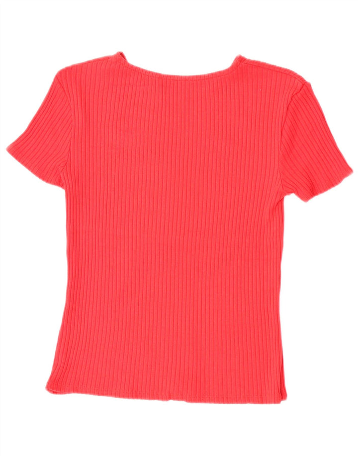 Zara Dame T-Shirt Top UK 8 Lille Rød