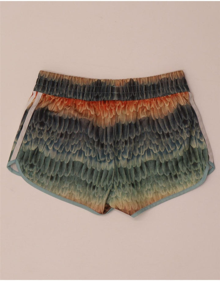 Adidas Dame Abstrakt Mønster Sport Shorts UK 8 Small Multicolored