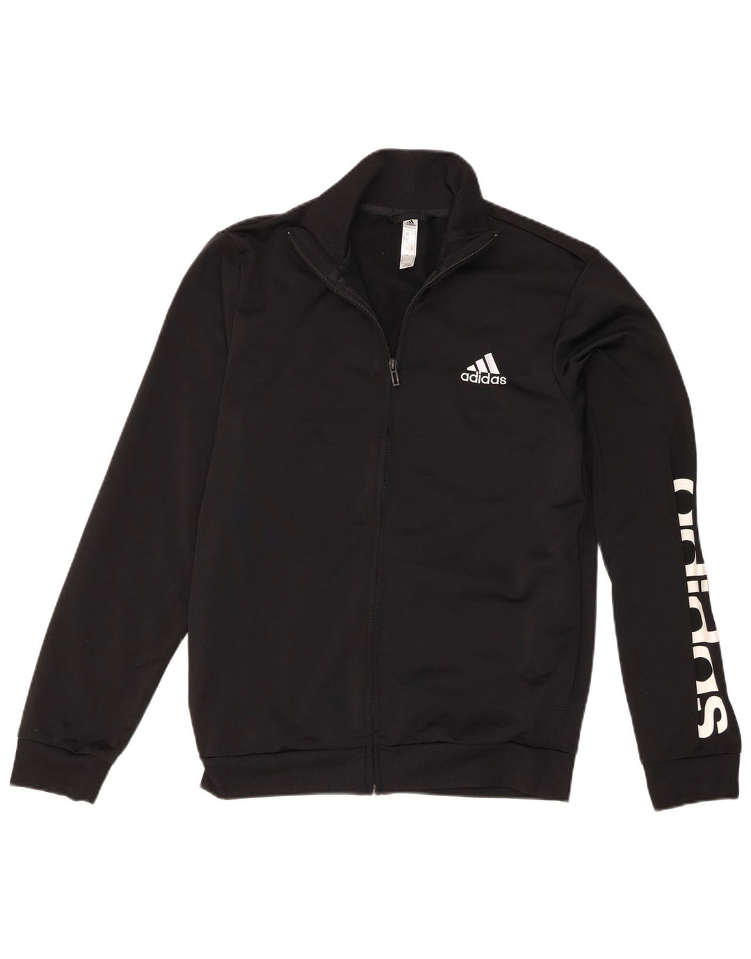 Adidas Herre grafisk træningsdragt Topjakke UK 38/40 Medium Sort Polyester