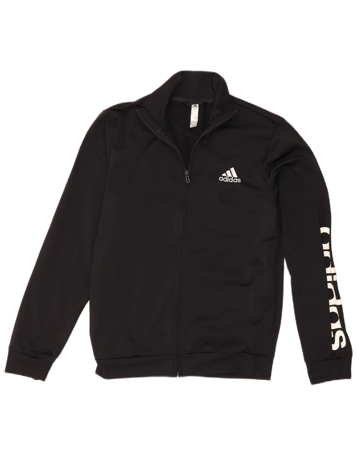 Adidas Herre grafisk træningsdragt Topjakke UK 38/40 Medium Sort Polyester