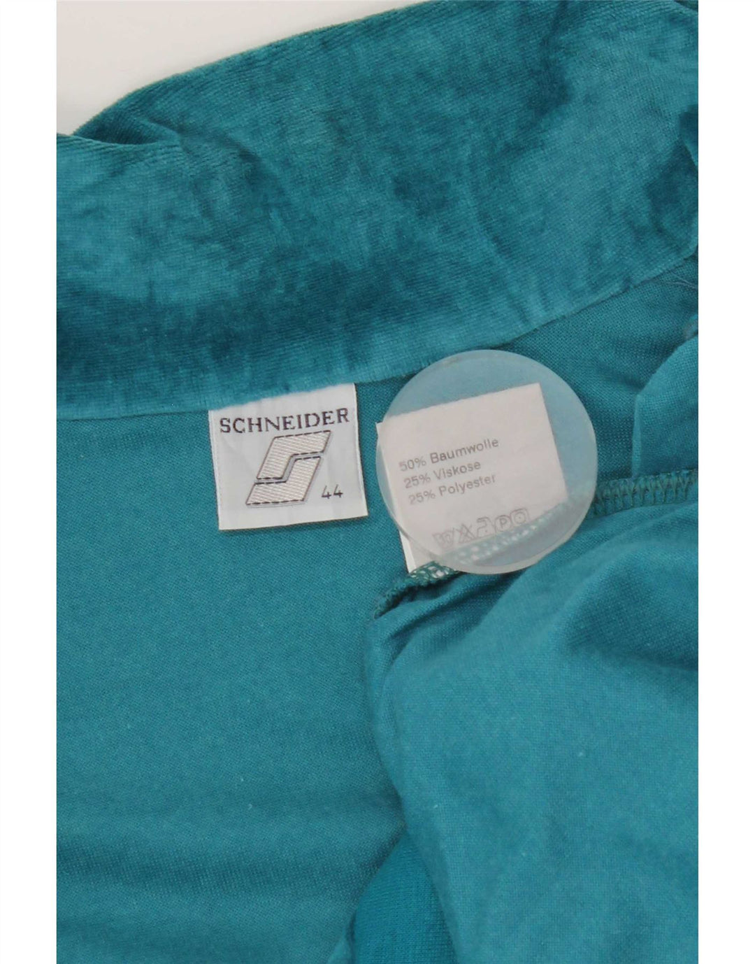 Schneider Velour træningsdragt topjakke IT 44 Medium Blue Geometric