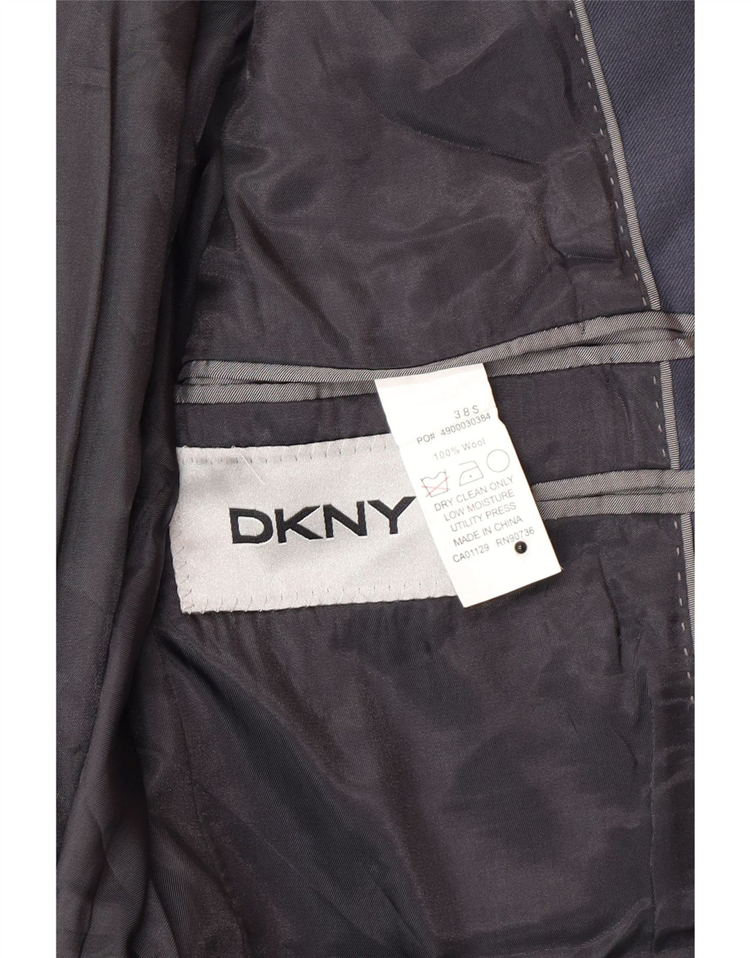Dkny Herre 2-knaps blazerjakke UK 38 Mellem marineblå uld