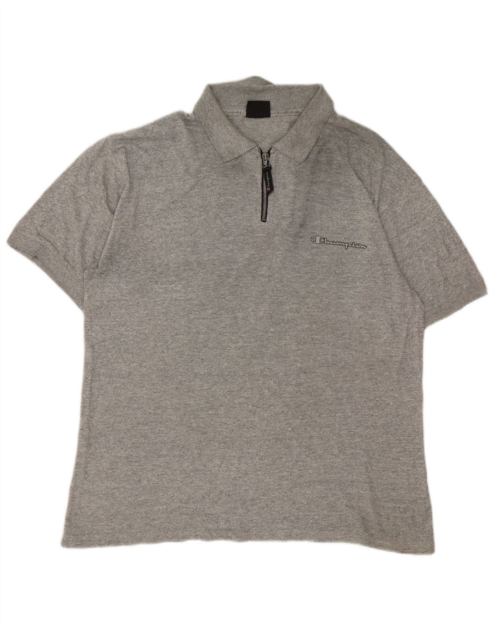 Champion Herre Polo Shirt Large Grey Flecked