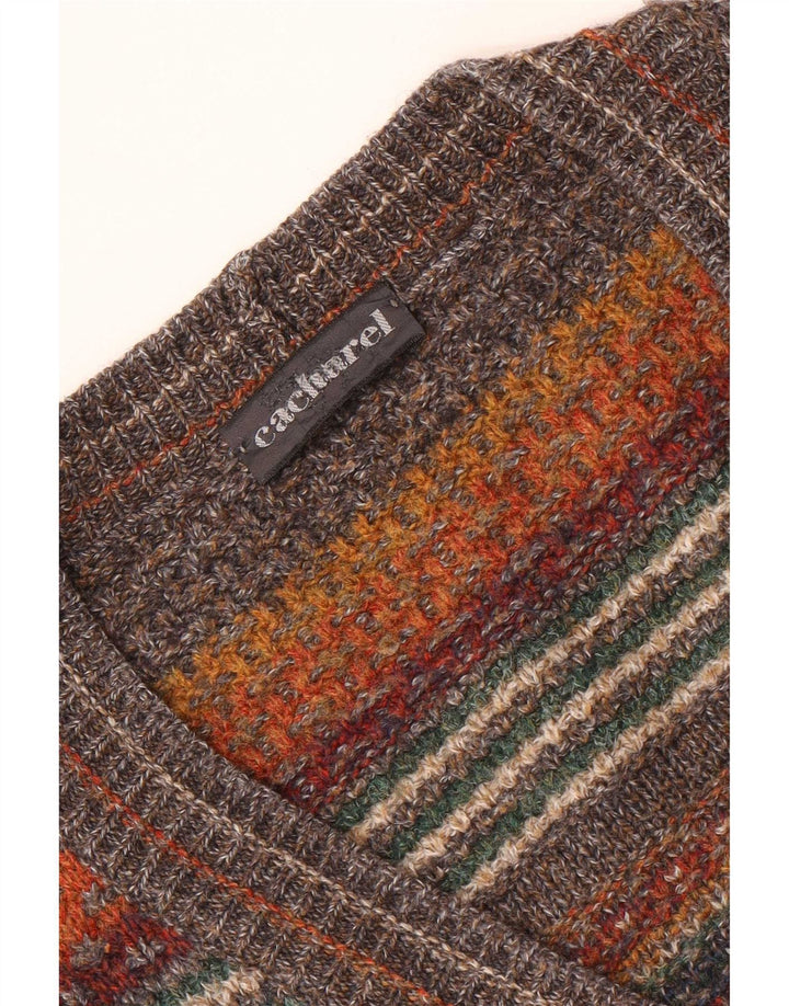 Cacharel Herre Cardigan Sweater XL Brun Geometrisk