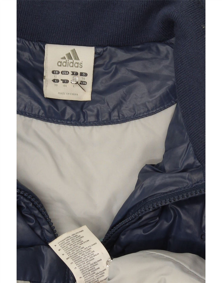 Adidas polstret jakke til kvinder UK 12 Mellem marineblå polyamid