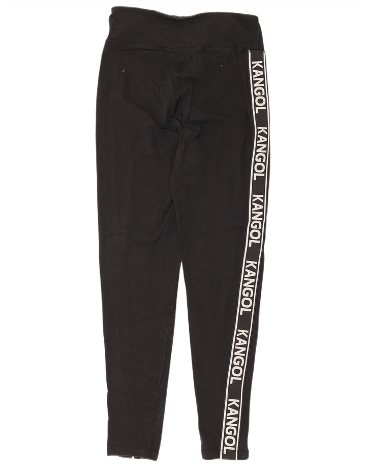 Kangol Dame Grafiske Leggings UK 12 Medium Sort Bomuld
