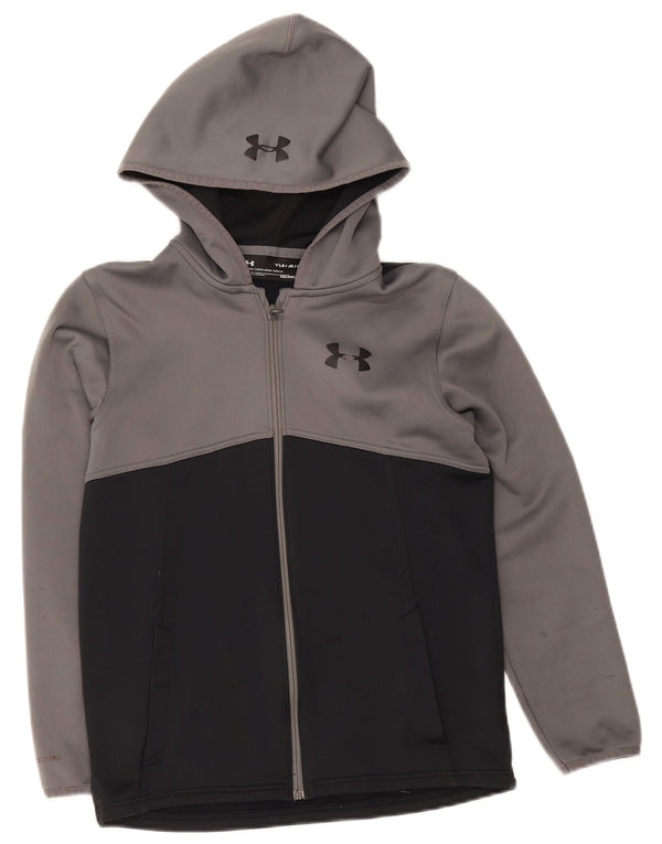 UNDER ARMOUR Drenge Cold Gear Hættetrøje med lynlås 11-12 år Large Grå