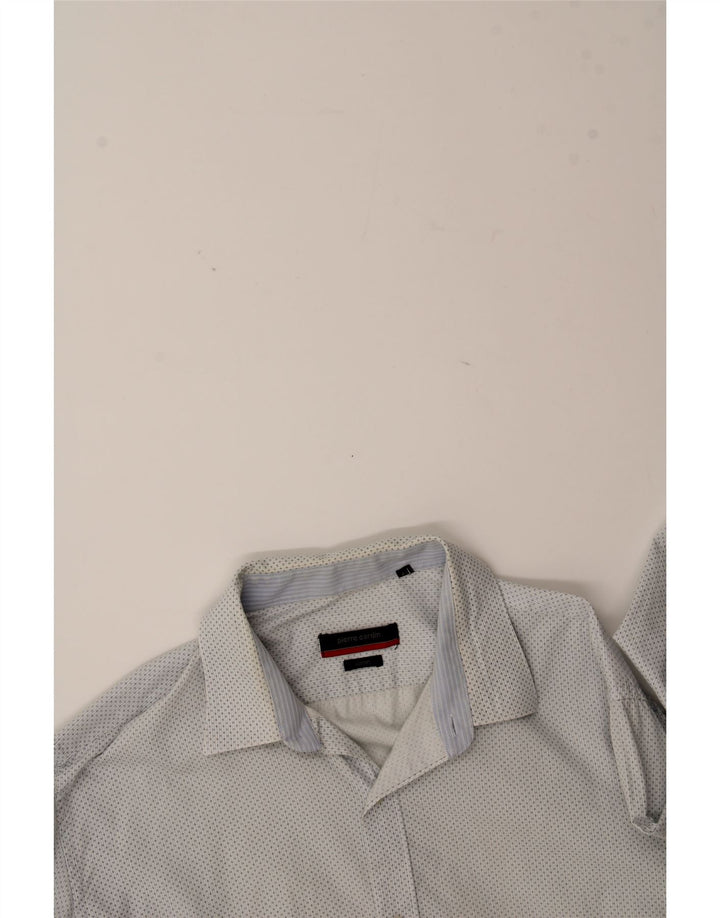 PIERRE CARDIN Mens Abstract Pattern Shirt Size 17 XL Off White Cotton Vintage Pierre Cardin and Second-Hand Pierre Cardin from Messina Hembry 