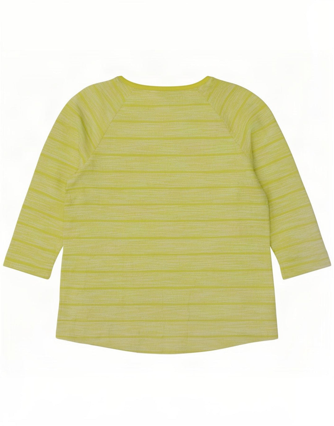 Marks & Spencer Dame Top 3/4 ærmet UK 14 Stor grøn stribet polyester