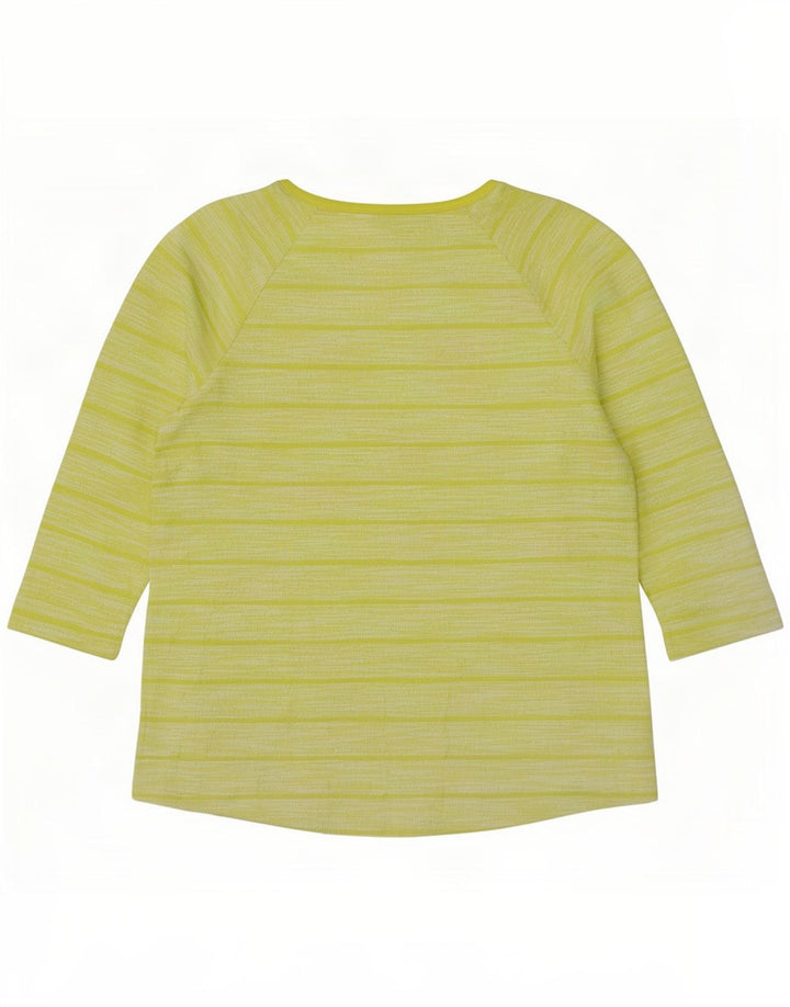 Marks & Spencer Dame Top 3/4 ærmet UK 14 Stor grøn stribet polyester