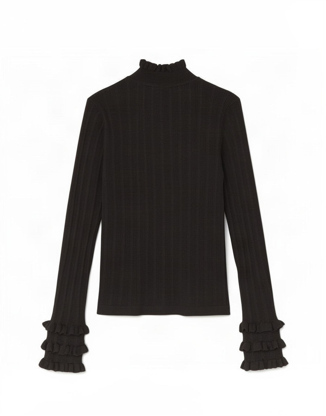 Zara Dame Top Langærmet UK 12 Medium Sort Viscose