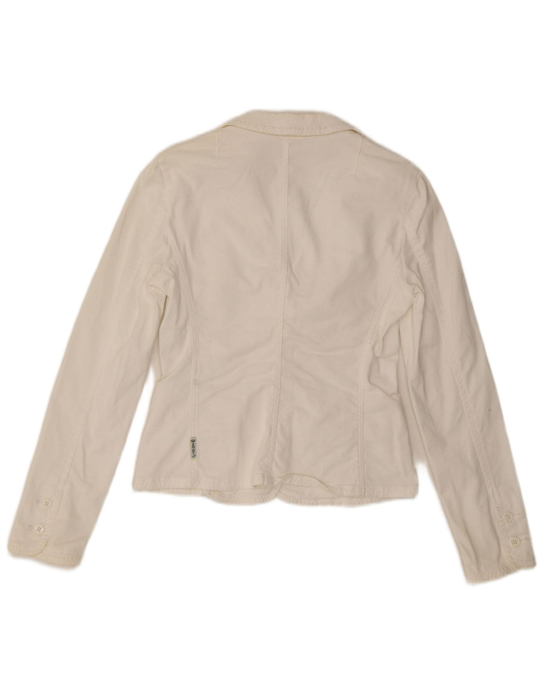 ARMANI JEANS Dame Crop 3-knaps blazerjakke UK 10 Small White