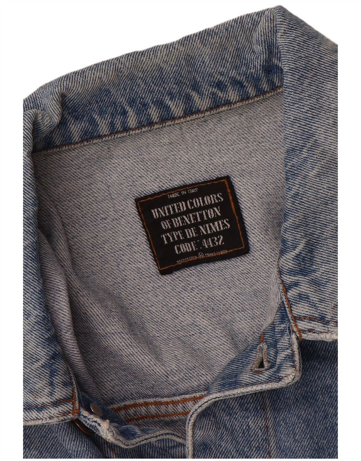 BENETTON Denimjakke til mænd IT 52 XL Blå Bomuld