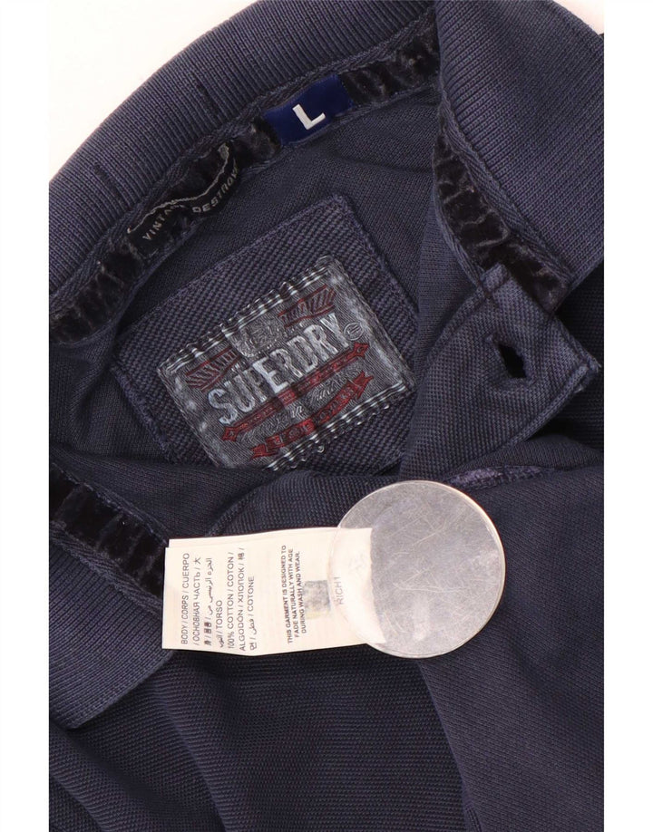 Superdry herre poloshirt Stor marineblå bomuld