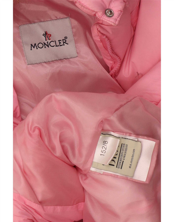 Moncler piger grafisk hætte polstret jakke 7-8 år Pink