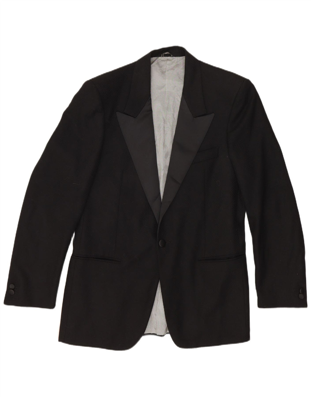 Vintage Herre 1 Knap Blazer Jakke IT 48 Medium Sort Virgin Wool