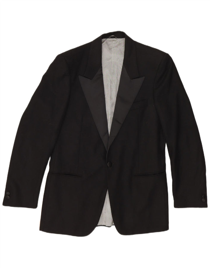 Vintage Herre 1 Knap Blazer Jakke IT 48 Medium Sort Virgin Wool
