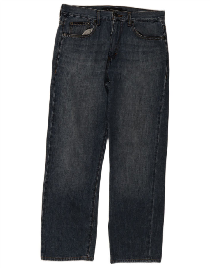 Calvin Klein Dame Straight Jeans W30 L30 Blå Bomuld