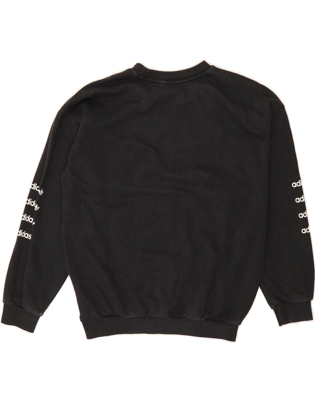 ADIDAS Womens Oversized Graphic Sweatshirt Jumper UK 12 Medium  Black Vintage Adidas and Second-Hand Adidas from Messina Hembry 