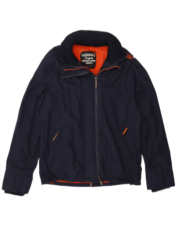 Superdry Windcheater regnjakke til kvinder UK 20 2XL marineblå nylon