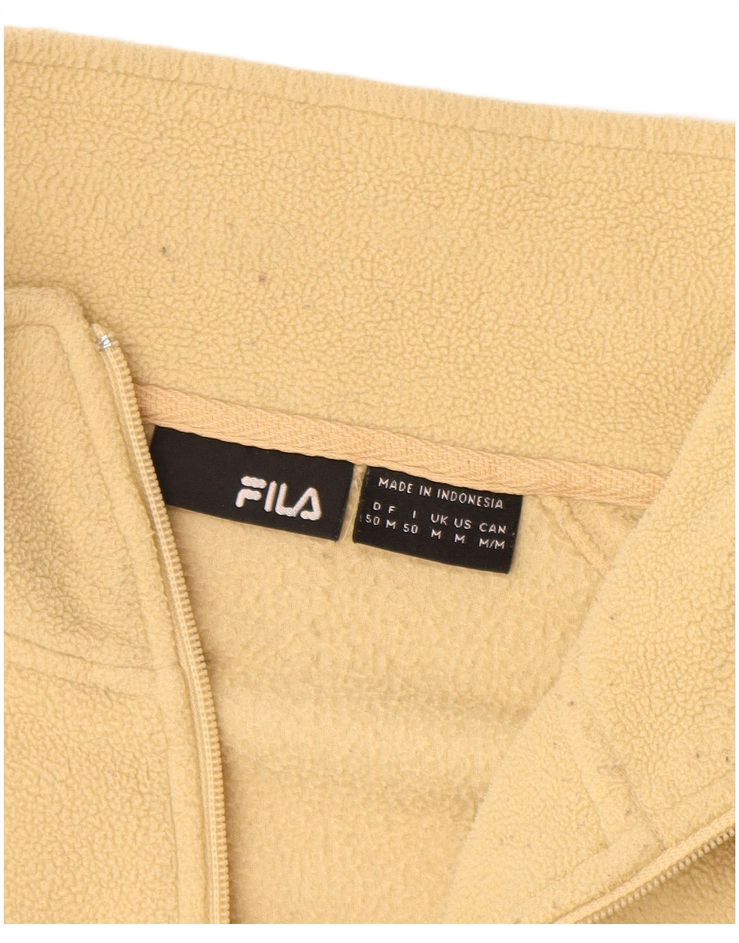 Fila Herre Fleecejakke UK 38 Medium Gul Polyester