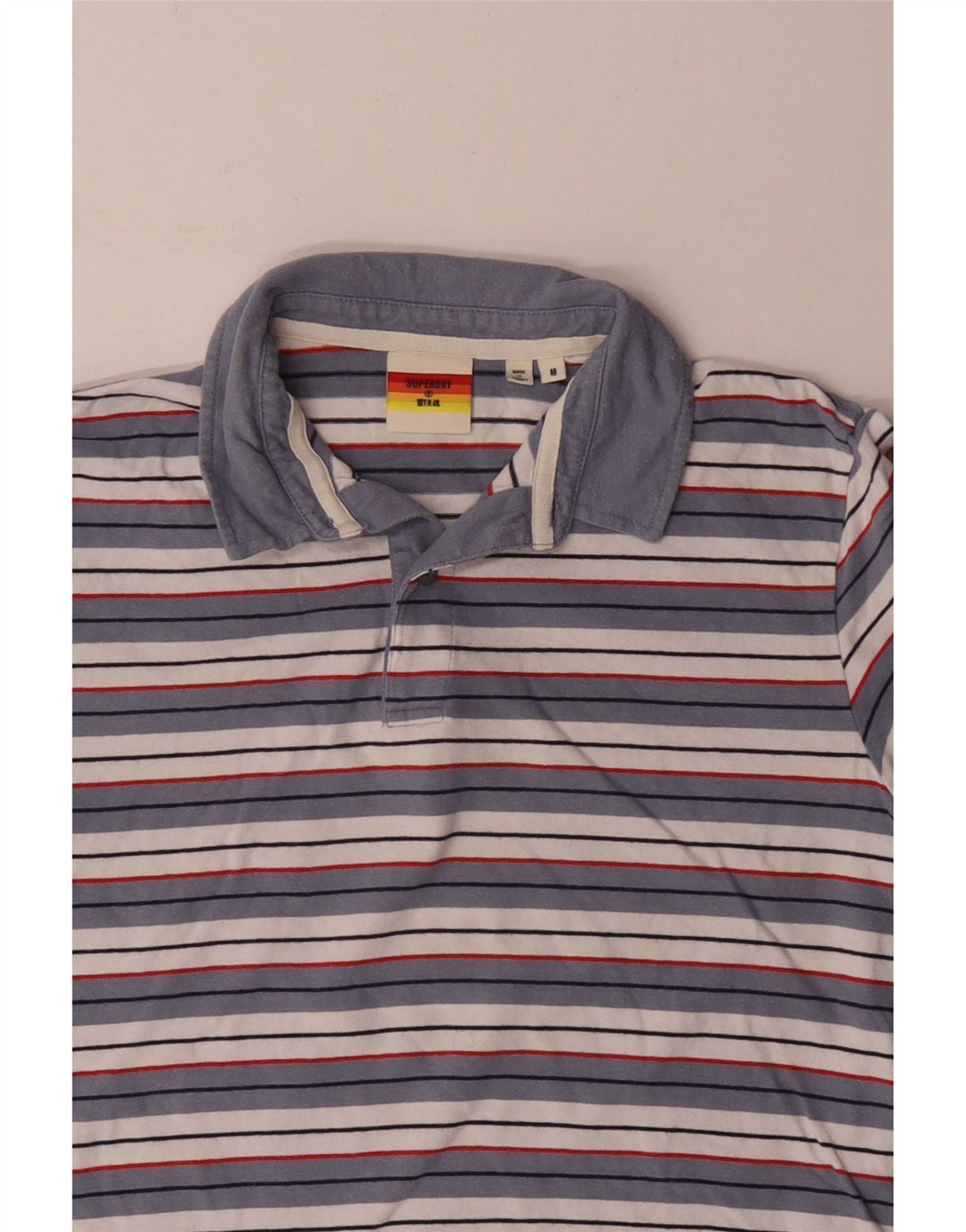 Superdry Poloshirt til mænd mellemblå stribet bomuld