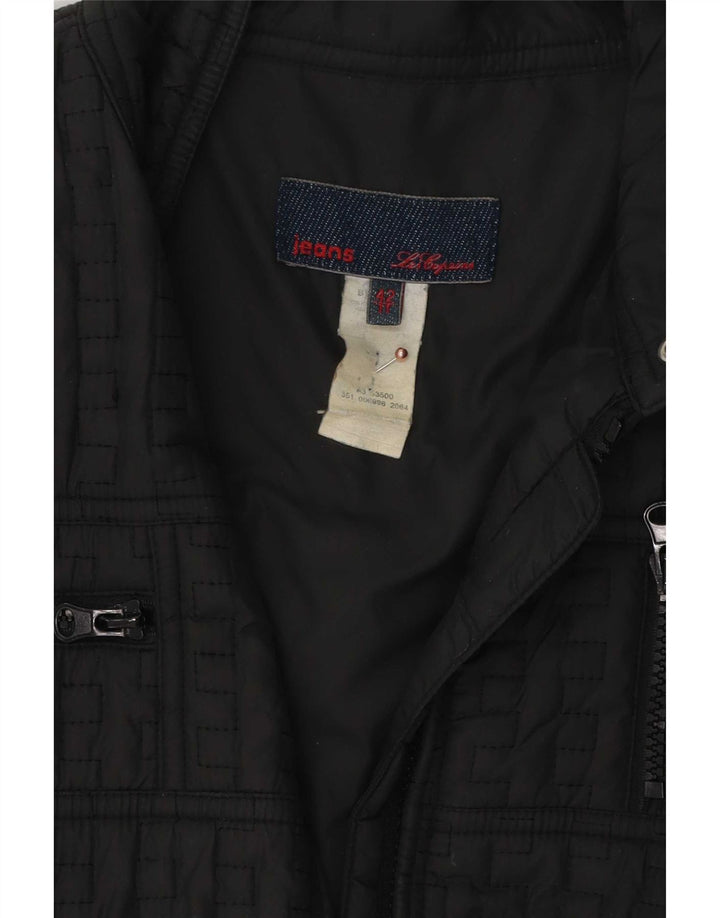 Les Copains Quiltet jakke til kvinder IT 42 Medium Sort Polyester