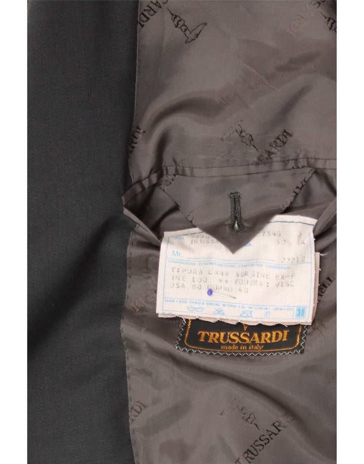 Trussardi Herre 2-knaps blazerjakke IT 52 XL Grå Virgin Wool