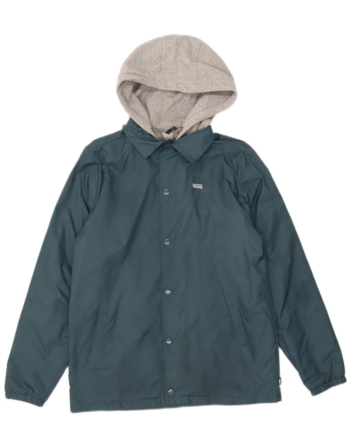 Vans Herre Hooded Windbreaker Jacket UK 36 Small Blue Colourblock Nylon