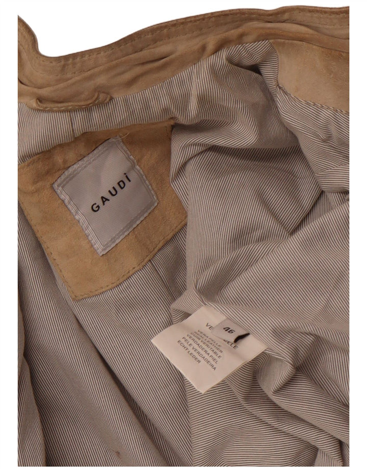 GAUDI Dame Ruskind Bomber Jacket IT 46 Large Beige Læder