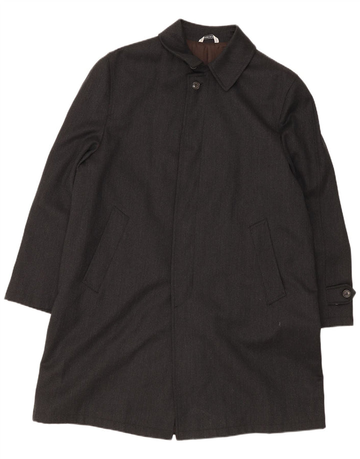 Vintage overfrakke til mænd UK 40 Large Black Virgin Wool