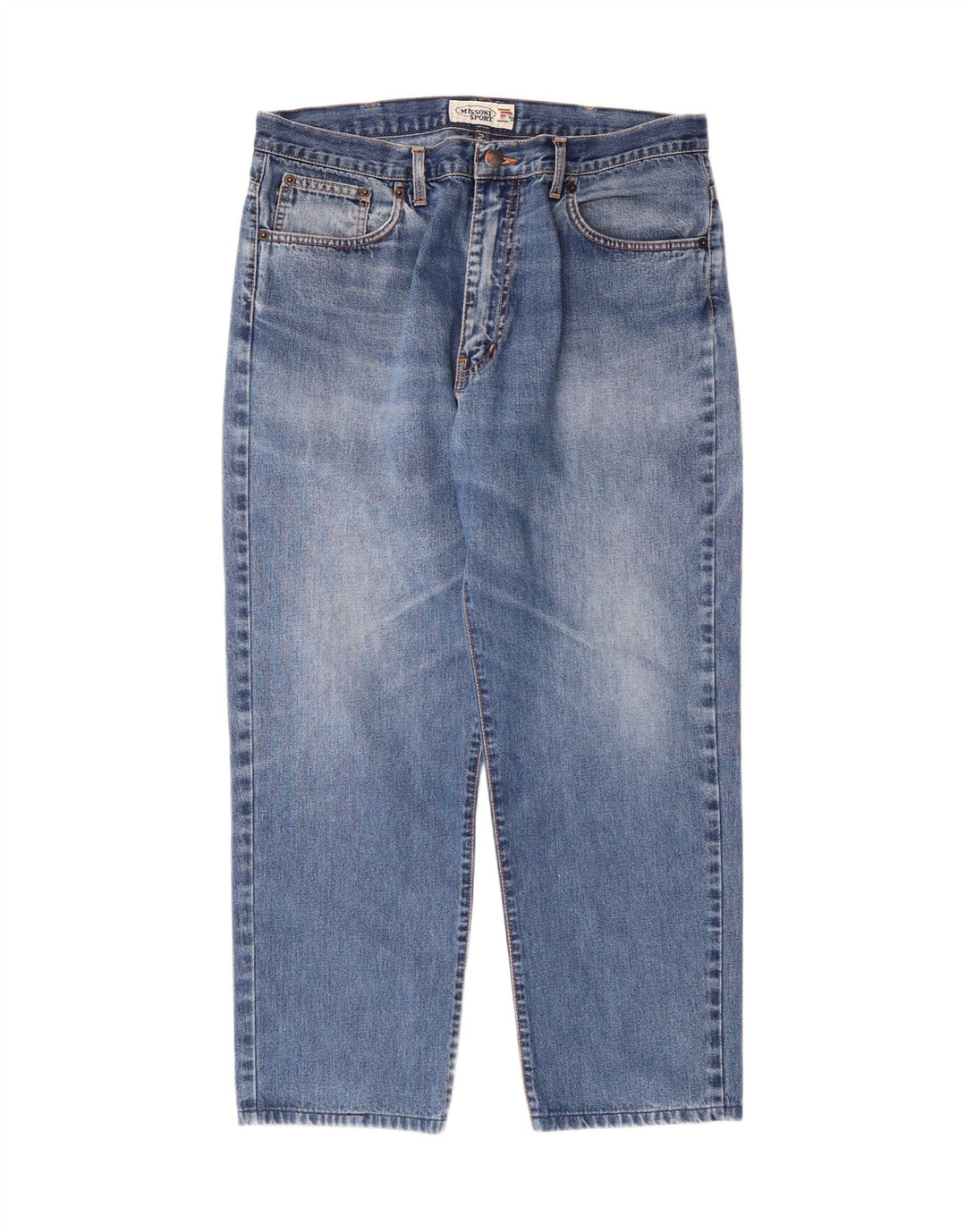 MISSONI SPORT Herre Tapered Cropped Jeans IT 52 XL W36 L26 Blå Bomuld