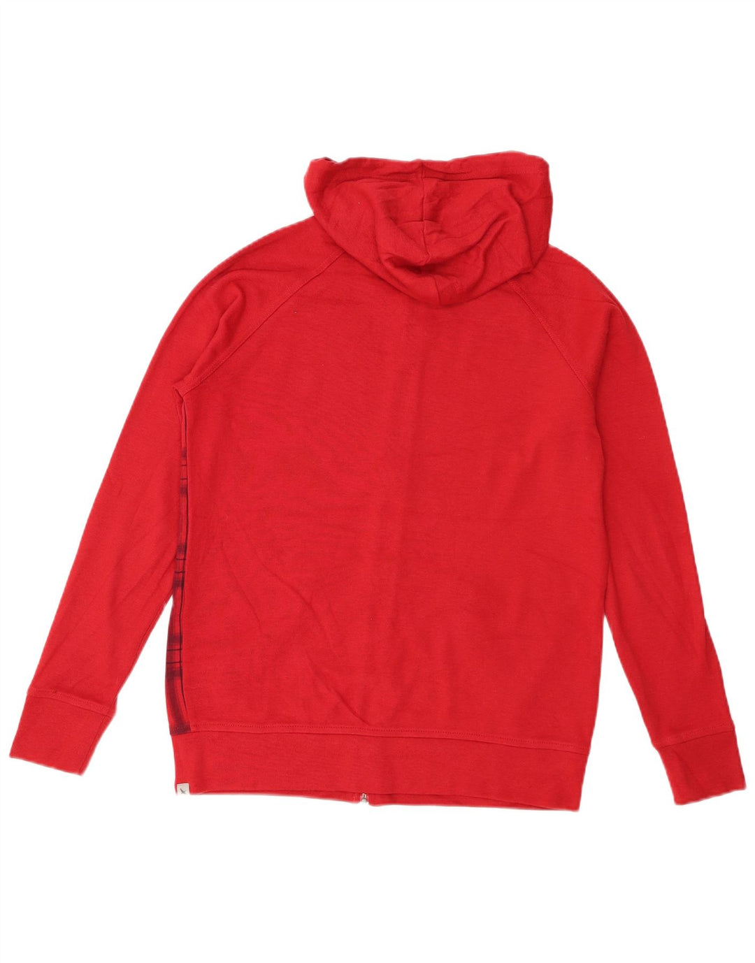 Eddie Bauer Dame Hættetrøje Sweater UK 14 Medium rød ternet bomuld