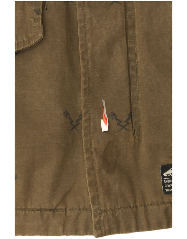 Vans Herre Hooded Utility Jacket UK 38 Medium Khaki Geometric