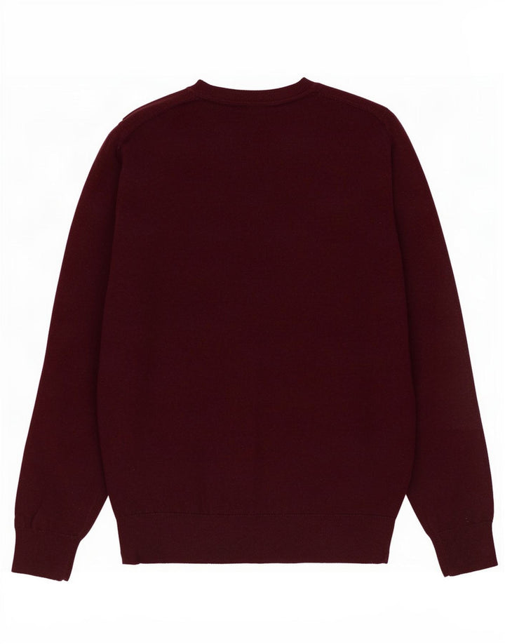 Marks & Spencer Herre V-hals sweater Medium Bourgogne bomuld