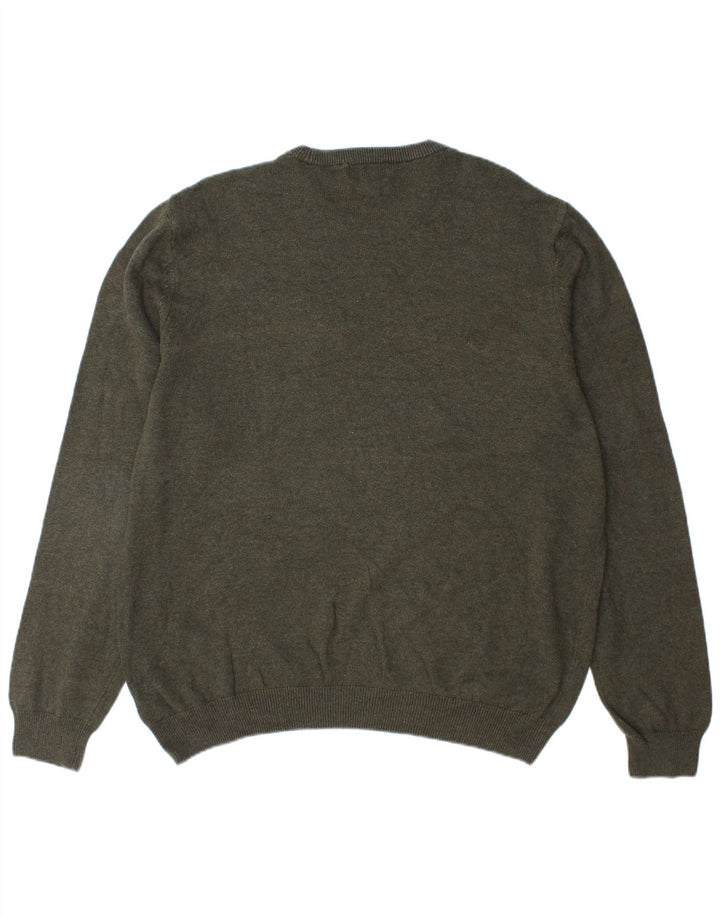 Marks & Spencer Herre sweater med rund hals XL Khaki Bomuld