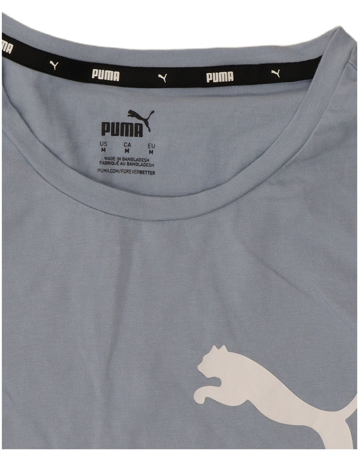 Puma Grafisk T-Shirt Top UK 12 Medium Blå Bomuld