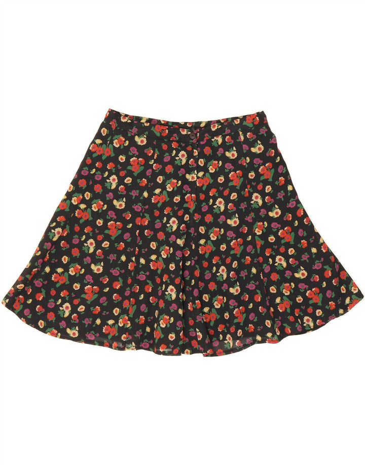 VINTAGE Womens A-Line Skirt W30 Medium Navy Blue Floral Vintage Vintage and Second-Hand Vintage from Messina Hembry 