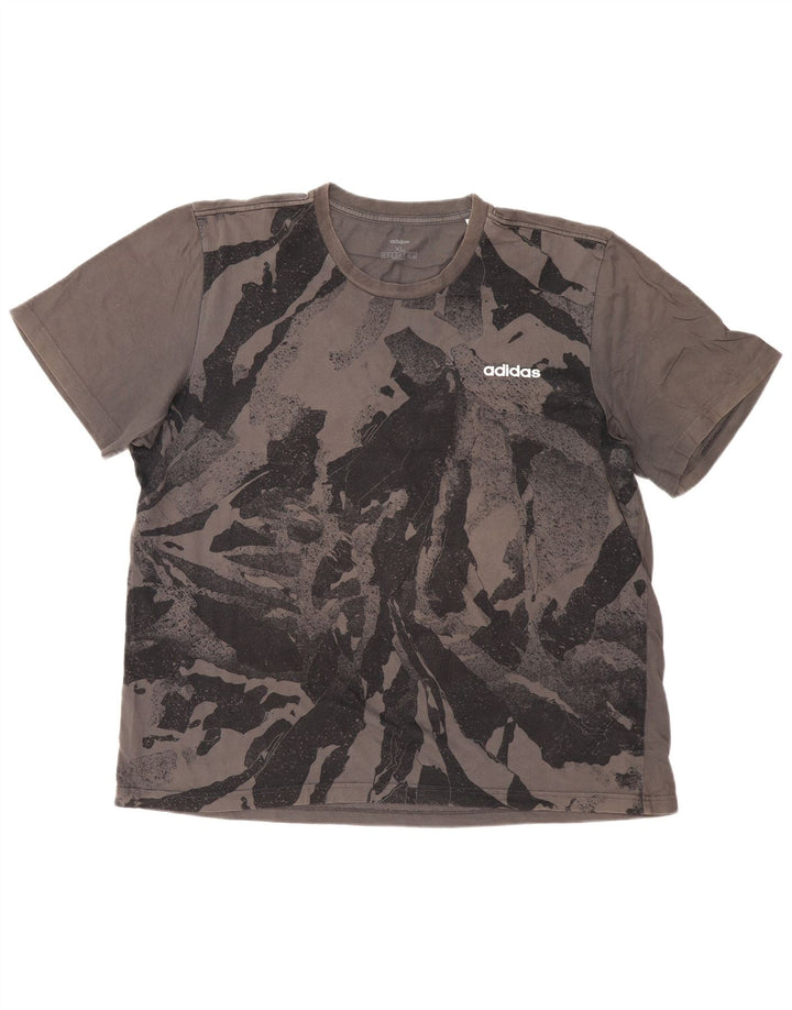 ADIDAS T-shirt med abstrakt mønster til mænd XL Grå