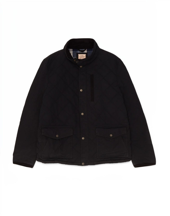 Fat Face Herre Quiltet Jakke UK 42 XL Navy Blue Bomuld